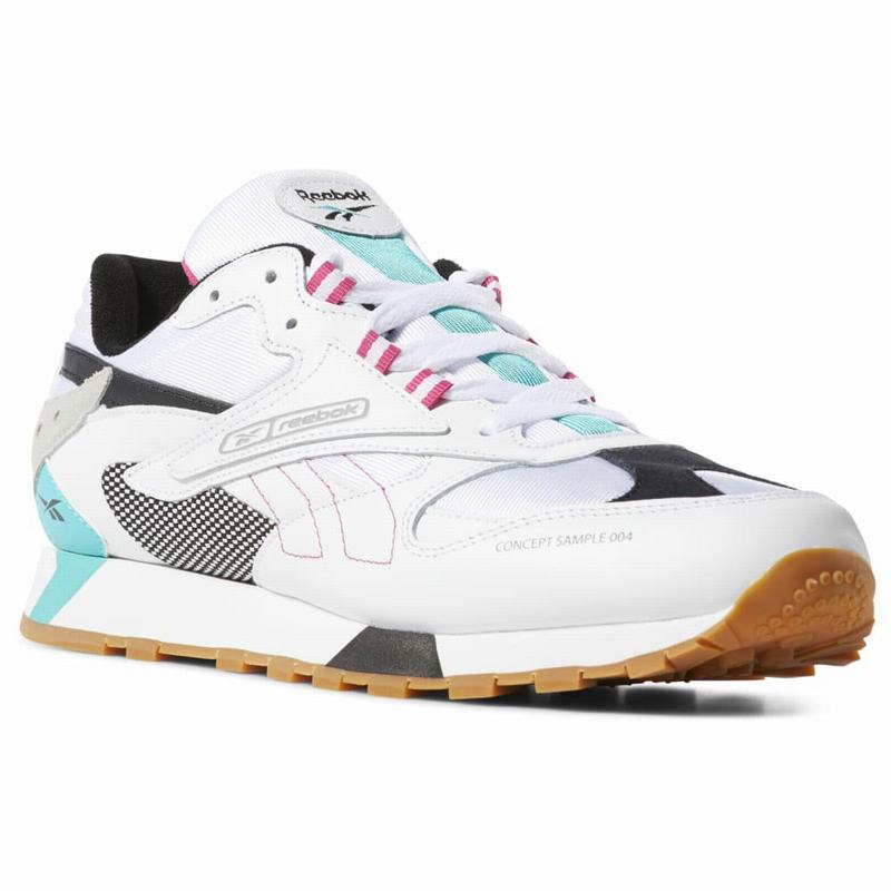 Tenisi Reebok Classic Leather Ati 90s Barbati Albi/Turcoaz/Negrii/Gri Romania LD6764OX